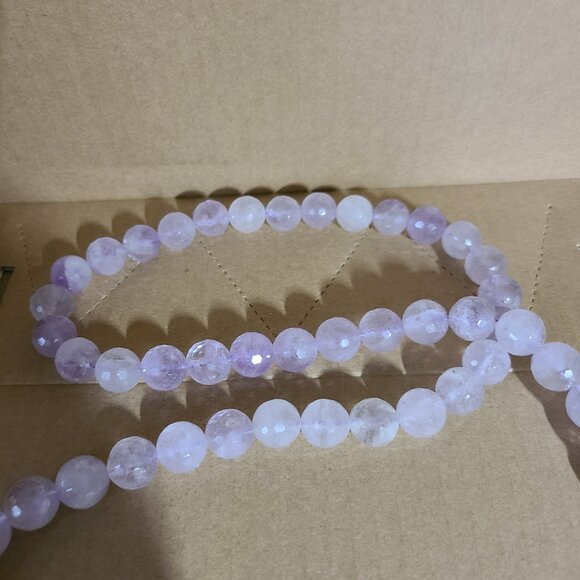 Heavy Lavender Amethyst Purple Beaded Long Necklace - Picture 2 of 4